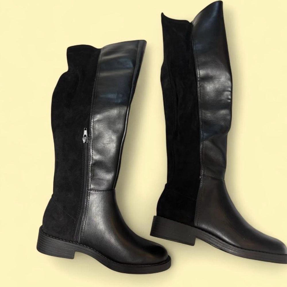 DV Dolce Vita Panna Knee-High Boots Black Wide Calf 6.5 NWT